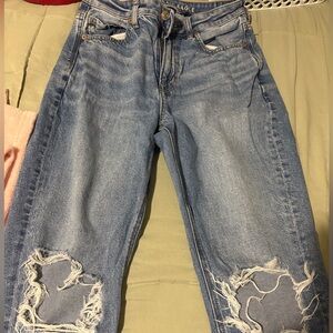 American Eagle Outfitters Light Blue Distressed Boyfriend Jeans